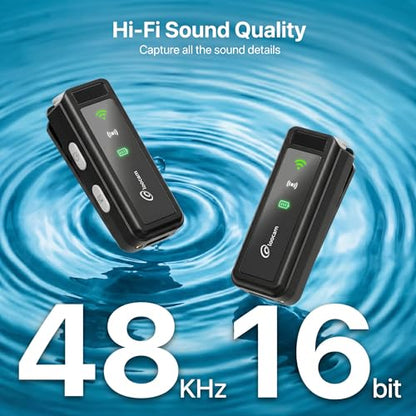 Loocam Mini Microphone for iPhone with Charging Case, Wireless Lavalier Microphone for Video, Recording, Vlog, 24H Standby Lavalier Microphone, Hi-Fi Audio, Noise Cancellation, 131FT Range
