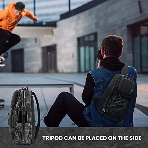 TARION Camera Sling Bag DSLR Sling Backpack for Photographers with Waterproof Raincover Tripod Holder TR-S - color: Sling Bag Grey, size: Large