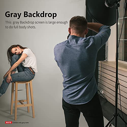 NEEWER 6x9 feet/1.8x2.8m Photo Studio 100% Pure Polyester Collapsible Backdrop Background for Photography, Video and Television (Backdrop ONLY) - Grey - color: Grey