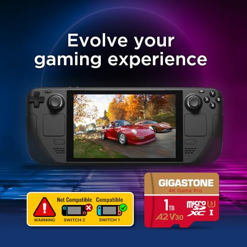【for Switch 1 Only】 GIGASTONE 1TB Micro SD Card, 4K Game Pro, MicroSDXC Memory Card for Gaming Console, Action Camera, UHD Video, up to 150/130 MB/s, UHS-I U3 A2 V30 C10【5-Years Data Recovery】 - color: 1TB 4K Game Pro 1-Pack