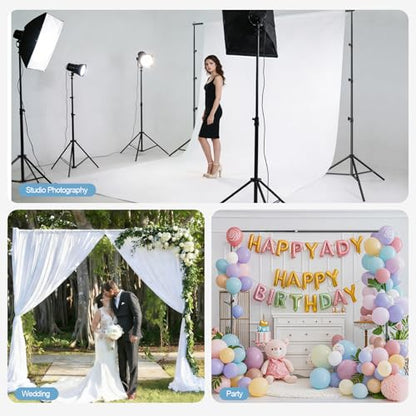 EMART 10x10FT Backdrop Stand, Photo Studio Back Drop Adjustable Stand with 6 Backdrop Clamps,2 Sandbags and Carry Bag,Heavy Duty Background Support System Kit for Photography,Parties,Wedding,Video - size: 10x10ft