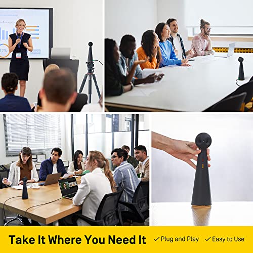 IPEVO Totem 180 4K Panoramic Video Conference Camera w/ 180° & 120° View, Premium Webcam, Full Room Coverage, AI Auto Framing, Noise Reduction Mics, Plug-and-Play USB-C, Remote Hybrid Learning