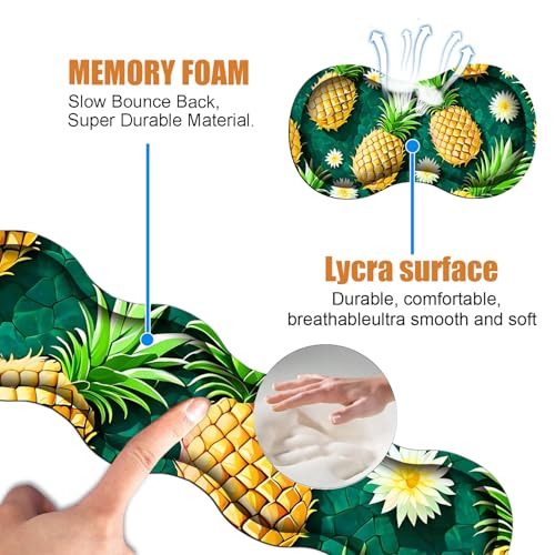 4 in 1 Ergonomic Keyboard Wrist Rest & Mouse Pad Wrist Rest Set, Large XXL Gaming Desk Mat 31.5"x 11.8" with Non-Slip Base, Memory Foam for Home Office Study Gaming, Pineapple - color: Pineapple