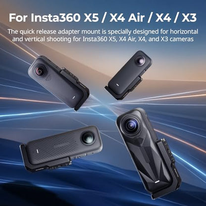 SMALLRIG Vertical-Horizontal Mount Support for Insta360 X5 / X4 Air / X4 / X3, Vertical Bracket Quick Release Mount with 1/4''-20 Thread - 5824 - style: Vertical Bracket