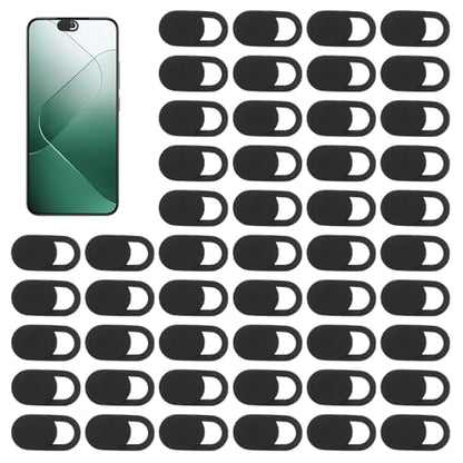 50 Pcs Webcam Cover, Black Practical Laptop Camera Cover Small Portable Phone Camera Covers for Compute Cell Phone PC Accessories to Protect Your Privacy and Security - color: Black