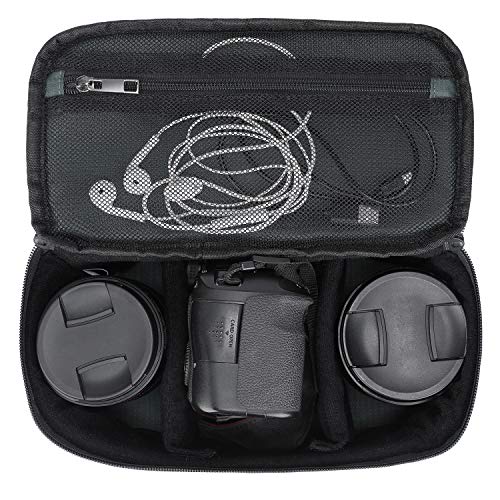 S-ZONE Water Resistant Camera Insert Bag with Sleeve Camera Case | Thicker Padding,Detachable Dividers,Fits in Backpack or Messenger Bag