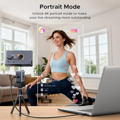 UGREEN FineCam Pro 4K Webcam with 1/2" Sensor for PC/Mac | AI Noise-Canceling Mic, Gesture Control, Face AE, PDAF, for Streaming, Conference, OBS Zoom, Switch 2, Privacy Cover & Tripod