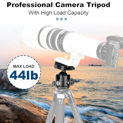 45mm Ball Head Aluminum Tripod Head 360° Rotating Panoramic Ballhead Compatible with Picatinny and Arca-Swiss for Hunting Shooting Tripod DSLR Camera, Max Load up to 44lb