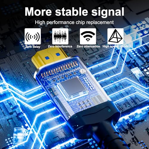 Fiber Optic hdmi Cable 100 ft,18Gbps 4k Ultra high Speed Support 4K@60Hz(4:4:4 RGB) HDR10,HDCP2.2,eARC,3D,CEC Unidirectional Active 2.0 Cord,Shielding Interference,Slim and Flexible - size: Fiber 100 ft