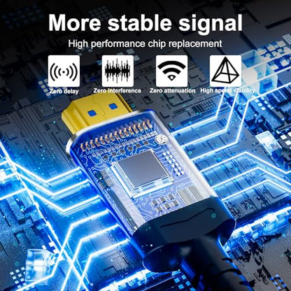 Fiber Optic hdmi Cable 100 ft,18Gbps 4k Ultra high Speed Support 4K@60Hz(4:4:4 RGB) HDR10,HDCP2.2,eARC,3D,CEC Unidirectional Active 2.0 Cord,Shielding Interference,Slim and Flexible - size: Fiber 100 ft