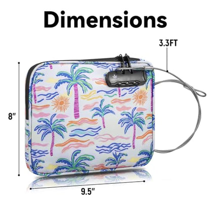 KOSMCCO Beach Locking Bag, Portable Safe, 9x7.5 Inch, Beach Day | Anti-Theft Design, Security Cable Included, Holds Phone Wallet and Keys, Ideal for Beach Pool Cruise and Travel - color: Beach Day