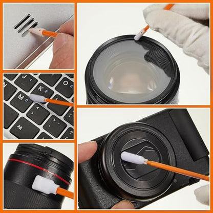 Cleaning Lab Swab Kit 200 PCS Microfiber Knitted Polyester Cleaning Sticks Professional Lint Free Lab Swabs for Printer, Gun, Optics Lens, Camera, Arts and Crafts, Automotive Detailing (5 Sizes) - color: 200PCS