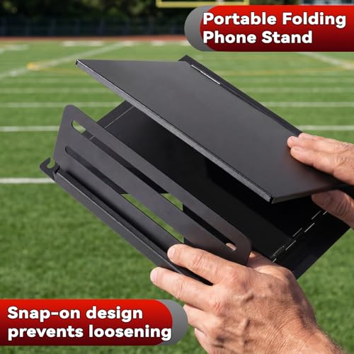 Cell Phone Fence Mount with Shade, Game Changer Mounting kit for iPhones, Mevo Start, GoPro, Insta 360 and Other Action Cameras, for Recording Baseball,Softball and Tennis Games(Matte Black)