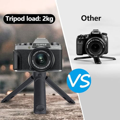 Mini Tripod for DJI Pocket3/4 2-in-1 Desktop Stand & Grip Handle - Ultra Portable Geared Heads Tripod for DSLR Webcam Phone 1/4” Mount 2oz Lightweight