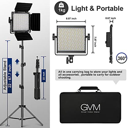 GVM RGB Video Lighting, 360° Full Color Led Video Light with APP Control, 3 Packs 850D Photography Lighting Kit CRI 97, YouTube, Aluminum Alloy Shell - size: 3 packs