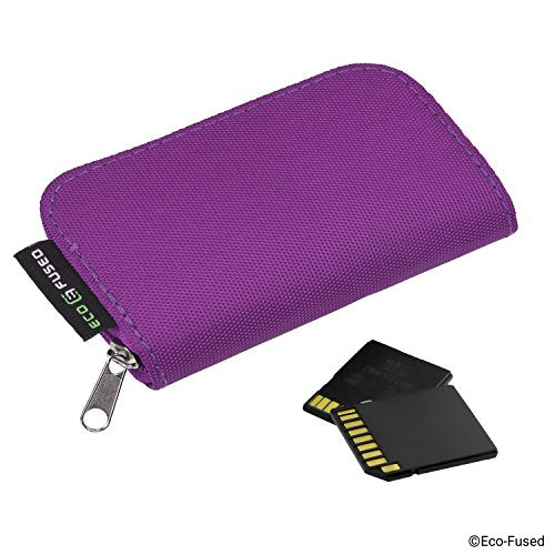 Eco-Fused Memory Card Case - Fits up to 22x SD, SDHC, Micro SD, Mini SD and 4X CF - Holder with 22 Slots (Purple & Grey / 22 Slots - 2 Pack) - color: Purple & Grey / 22 slots - 2 pack