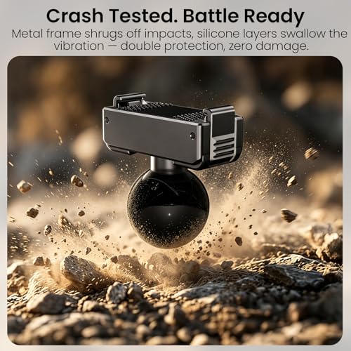 25mm Ball Head Magnetic Mount with Mechanical Lock for DJI Action 6/Osmo Nano, RAM B-Size Compatible, Aluminum Adapter for Motorcycle Handlebar, Fork Stem, Marine Rail Mounts