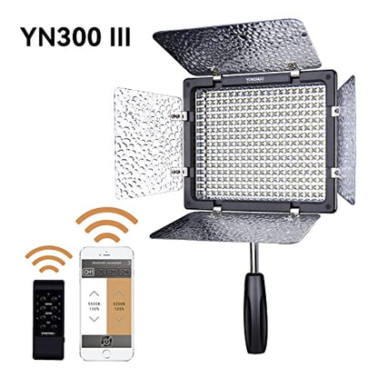 YONGNUO YN300 III YN-300 III LED Video Light with 5600k | Panel Camera Lights Support Adjustable brightness for Canon Nikon Pentax Olympus Samsung