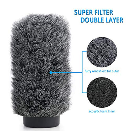 YOUSHARES NTG4+ Microphone Windscreen - Windmuff for Rode NTG4 Plus Shotgun Microphones, Windshield Up to 6.3" Long - color: NTG4+ Shag