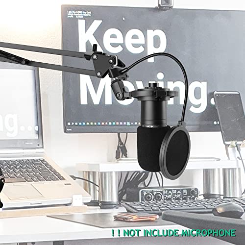 AT2020 Shock Mount with Pop Filter and Foam Windscreen, Noise Reduction Microphone Shock Mount Mic Holder for Audio Technica Mic