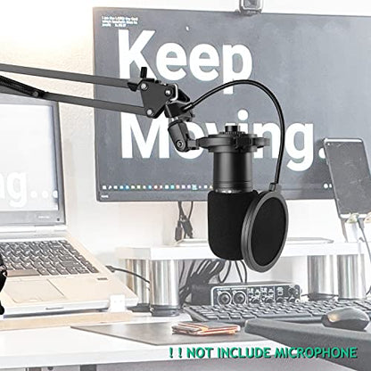 AT2020 Shock Mount with Pop Filter and Foam Windscreen, Noise Reduction Microphone Shock Mount Mic Holder for Audio Technica Mic