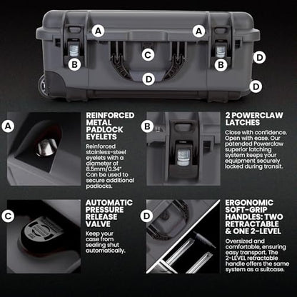 NANUK 935 Pro Photo Kit – Waterproof Travel Camera Hard Case with Padded Dividers and Wheels, 22” x 14” x 9” - Dustproof and Impact Resistant, Airline Carry-On Approved – Graphite | IP67 Waterproof, Padded Dividers and Lid Organizer, Heavy-Duty Wheels and