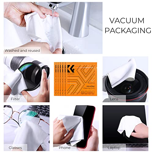 K&F Concept Professional Camera Cleaning Kit - Sensor Cleaner, APS-C & Full-Frame Swabs, Air Blower, Lens Brush, Gloves, Lens Cloths, Carry Case, Lens Cleaning Kit for FF DSLR & Mirrorless Cameras