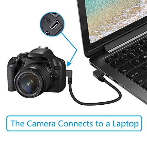 Short Mini USB Charging Cable 9inch, 90 Degree USB 2.0 A Male to Mini USB Left & Right Angle Male Data Sync and Charge Cable, for Dash Cam, DigitalCamera, Hard Drive, MP3 Player, Phone (2Pcs) - style: 1Pair Mini USB - Left & Right Angle