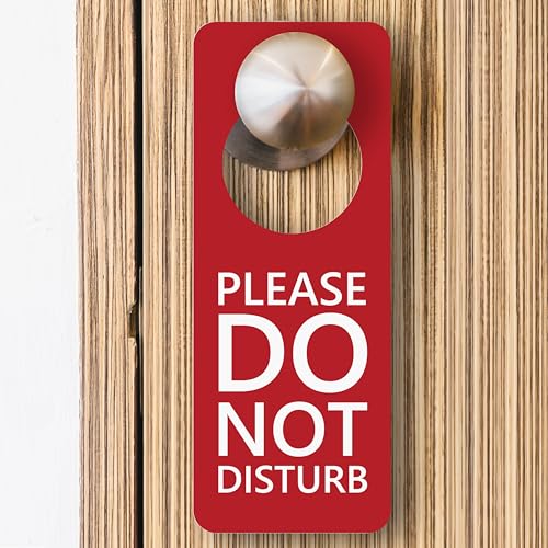 Do Not Disturb Sign, 2 Pack (Black & Red Double Sided) Please Do Not Disturb on Both Sides, Do Not Disturb Door Sign for Office, Home, Clinic, Dorm, Online Class, Meeting Session and More.