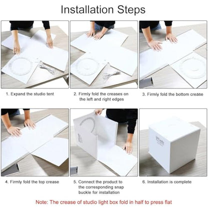 23cm Ring LED Panel Folding Portable Light Photo Lighting Studio Shooting Tent Box Kit with 6 Colors Backdrops (Black, White, Yellow, Red, Green, Blue), Unfold Size: 24cm x 23cm x 23cm