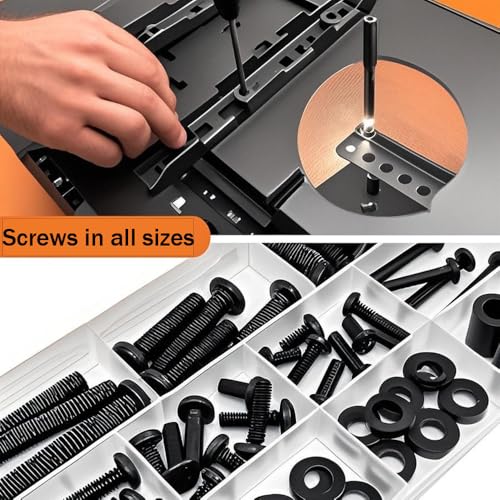 Universal TV Mounting Hardware Kit | M4/M5/M6/M8 Screws & Spacers | VESA-Compatible for TVs & Monitors Up to 80" | Organized & Labeled for Quick Installation