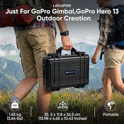 Lekufee Waterproof Hard Carrying Case for GoPro Fluid Pro AI 3-Axis Gimbal Stabilizer, Gopro Hero 13/12/11/10/9 Camera, Mission 1 PRO,Media Mod, and other Accessories(Case Only)