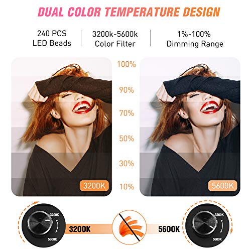 Ring Light with Tripod Stand, Yesker 14 Inch LED Ringlight Kit with Phone Holder Adjustable Color Temperature Circle Lighting, Led Photo Beauty Ring Lights for Camera for Vlog, Makeup, Video Shooting - style: 14 Inch Ringlight