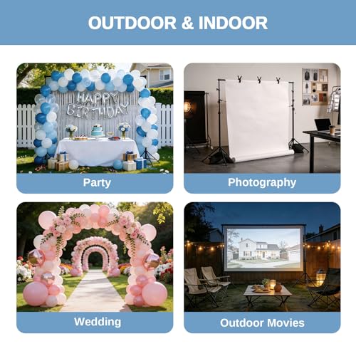 Backdrop Support Stand 6.4 x 10FT Photo Backdrop Stand Adjustable Photography Studio Background Support System Kit with Carrying Bag and 3 Clamps for Photo Video Shooting, Wedding, Party (6.4 x 10 ft) - size: 6.4 x 10 ft
