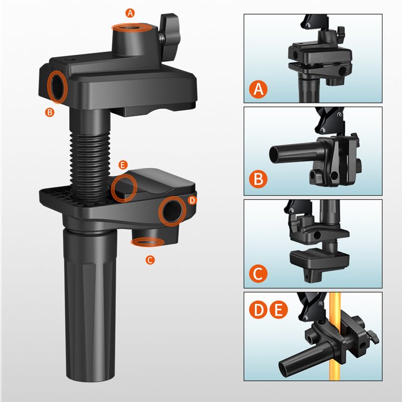 Microphone Stand Desk Clamp Replacement Professional Mic Stand Table Mount Clamp C Clip for Boom Arm Scissor Mic Stands Suspension Scissor Arm Camera Mount Overhead Articulating Phone Arm Stand