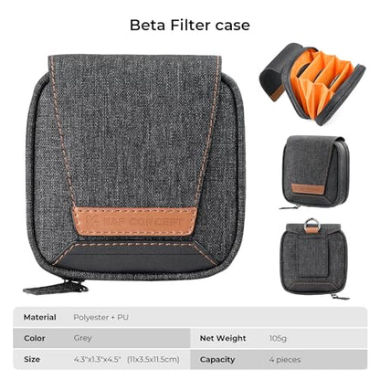 K&F CONCEPT 4 in 1 Basic Model Lens Filter Pouch Up to 95mm solar filter Pouch Case Camera Lens Filter Storage Wallet for ND UV CPL Filter Waterproof Filter Case