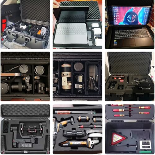 32" L x 18" W x 11" H Large Hard Case with Foam, Portable Rolling Hard Case with Wheels, Waterproof Shockproof Dustproof, Suitable for Cameras, Lenses, Camcorder, Instrument, Telescopes