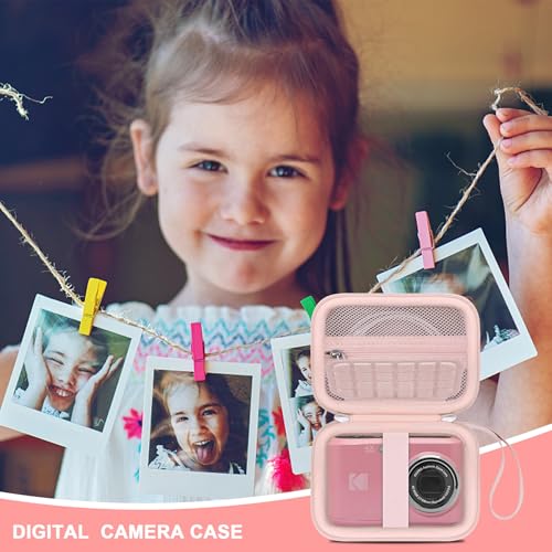 Canboc Carrying Case for Kodak PIXPRO FZ55/ FZ45 16MP Digital Camera, FZ45 Video Vlogging Camera Bag, Mesh Pocket fit Cable, SD Card, Pink (Case Only) - color: Small-Pink