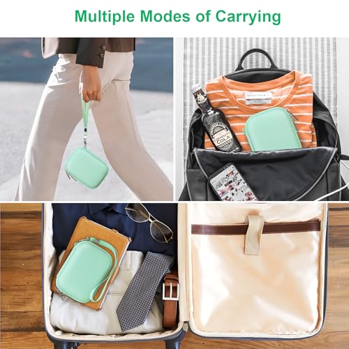 Canboc Carrying Case for Kodak PIXPRO FZ55/ FZ45 16MP Digital Camera, FZ45 Video Vlogging Camera Bag, Mesh Pocket fit Cable, SD Card, Mint Green (Case Only) - color: Small-Mint Green