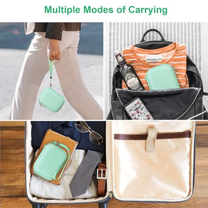 Canboc Carrying Case for Kodak PIXPRO FZ55/ FZ45 16MP Digital Camera, FZ45 Video Vlogging Camera Bag, Mesh Pocket fit Cable, SD Card, Mint Green (Case Only) - color: Small-Mint Green