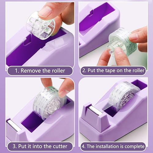 Purple Office Supplies, Purple Desk Accessories, Stapler, Staple Remover, Tape Holder, Pen Holder, Ballpoint Pen, Scissor, Binder Clips, Paper Clips and 1000pcs Staples. - color: Purple
