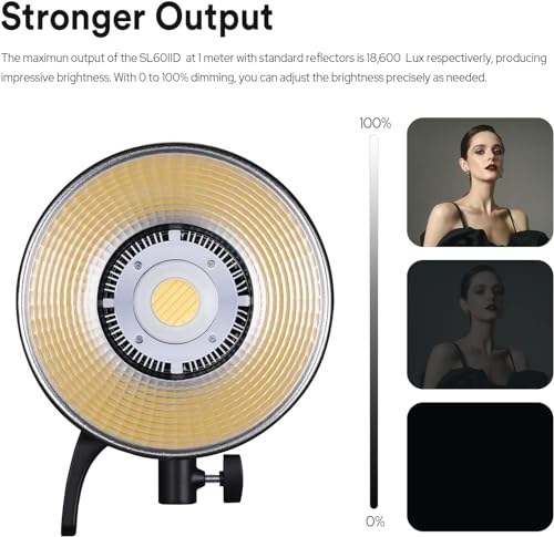 Godox SL60IID 70W LED Video Light, 18600Lux@1M 5600K LED Continuous Light, CRI96+ Bluetooth&Remote Control 8 Fx Effects, Compact Studio Light for Video&Photography