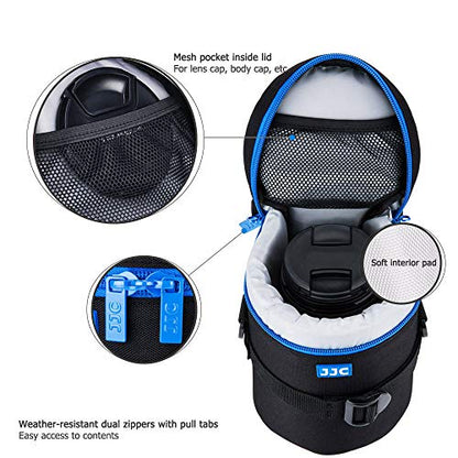 JJC Deluxe Lens Case Pouch Bag for Canon EF 24-70mm f2.8L USM/EF 50mm f1.2L USM/EF 85mm f1.2L II USM, Tamron SP 70-300mm f4-5.6 A005, Sigma APO DG 70-300mm f4-5.6 & More Lens below 3.9" x 6.5"(D x L) - size: XL Size