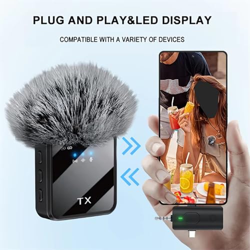 3-in-1 Mini Wireless Lavalier Microphone for iPhone, Android & Camera - Ideal for Vlogging, Content Creation & Video Recording with AI Noise Reduction, 328ft Range & 20H Battery Life