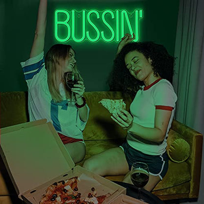 Lumoonosity Bussin Neon Sign - Meme Bussin Led Neon Lights for Gamers/Streamers/Influencers – Cool Trendy Green Led Signs with On/Off Switch for Wall, Bedroom, Game Room Decor - 16.9 x 6.5-inch - style: BUSSIN GREEN