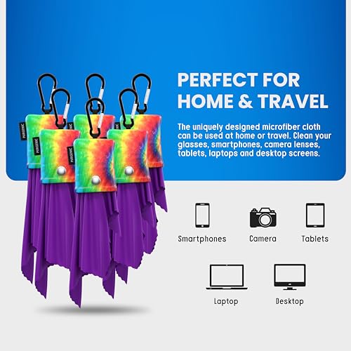 Microfiber Cloth & Glasses Wipes (6 Pack) Lens & Glasses Cleaning Cloth - Eye Glass Clean Cloths - Eyeglass Cleaning Cloth - Glass Cleaning Cloth - Camera Lenses & Gadget Delicate Screens - Tie Dye - color: Tie Dye, size: 6 Pack