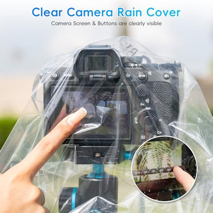2 Pack Camera Rain Cover Clear Sleeve Protector for Sony A7RVI A7R V A7 IV A7S III II A6700 A6600 A6500 A6400 A6300 A6100 A6000 A7C Nikon Z8 Z5 Z50 Z30 Z7 Z6 II D780 D7500 D5600 D3500 P1000 Canon R6V - color: for Most Camera