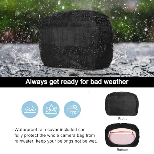 MOSISO Camera Shoulder Bag Case Crossbody Sling Purse, DSLR/SLR/Mirrorless Compact Padded Photography Handbag with Rain Cover Compatible with Canon/Nikon/Sony Cameras and Lenses, Pink - color: Pink