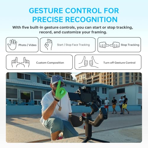 FeiyuTech SCORP Mini 3 Pro Gimbal Stabilizer/AI Tracking 4.0&Detachable Smart Handle|Holds Mirrorless Cameras,Smartphones,Action Cam up to 4.4lbs|Wireless Control,No App Gestures,Cooling Mount