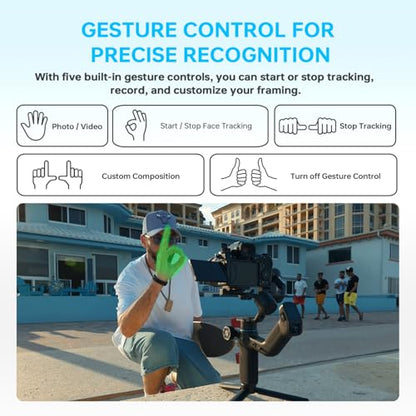 FeiyuTech SCORP Mini 3 Pro Gimbal Stabilizer/AI Tracking 4.0&Detachable Smart Handle|Holds Mirrorless Cameras,Smartphones,Action Cam up to 4.4lbs|Wireless Control,No App Gestures,Cooling Mount